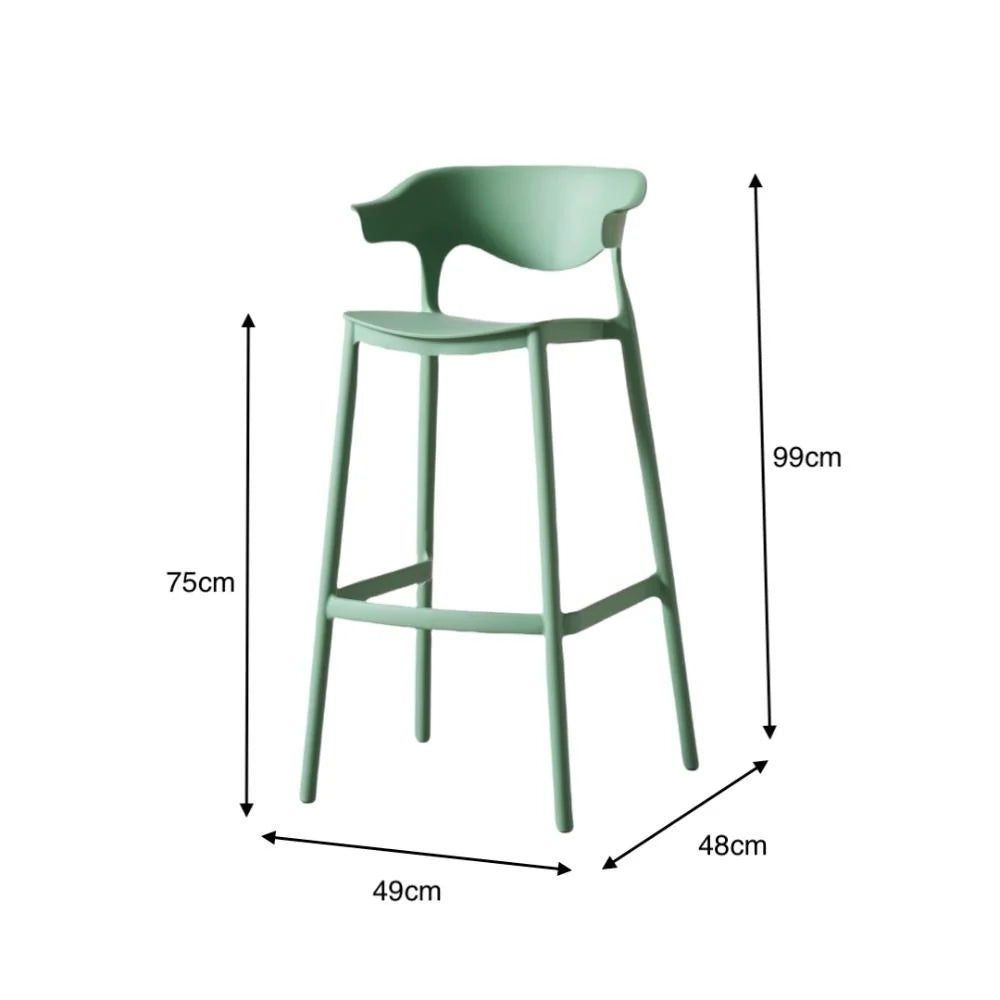 Silla para Bar Elena, Color Verde Oliva, Diseño Moderno