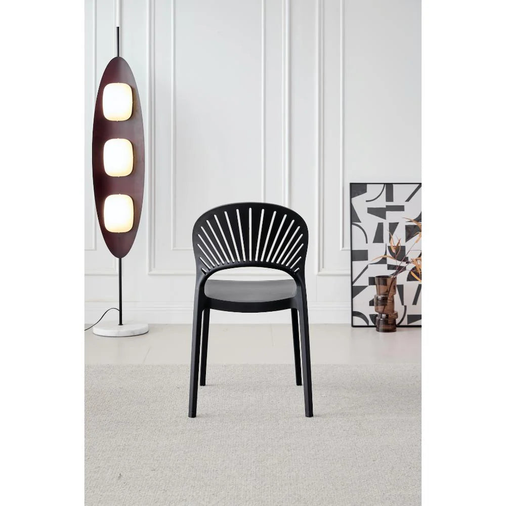 Silla Paraíso, Color Negro, con Espaldar y Diseño Moderno