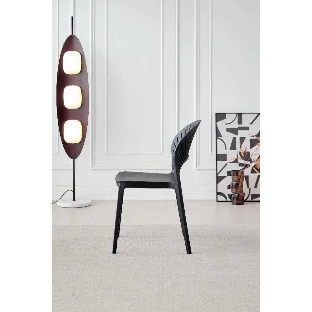 Silla Paraíso, Color Negro, con Espaldar y Diseño Moderno