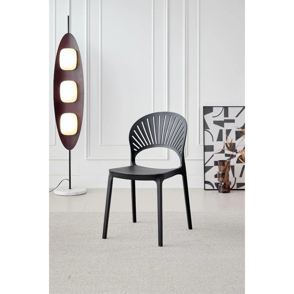 Silla Paraíso, Color Negro, con Espaldar y Diseño Moderno