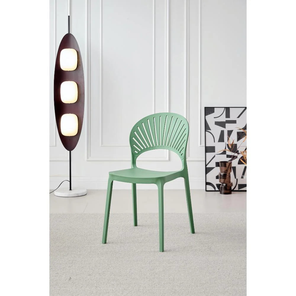 Silla Paraíso, Color Verde Oliva, con Espaldar y Diseño Moderno