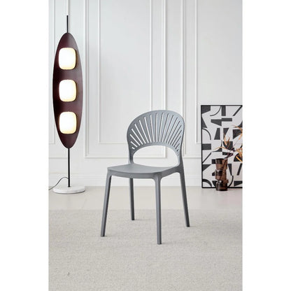 Silla Paraíso, Color Gris Oscuro, con Espaldar y Diseño Moderno