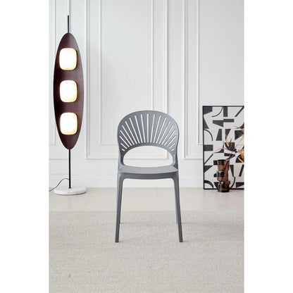 Silla Paraíso, Color Gris Oscuro, con Espaldar y Diseño Moderno