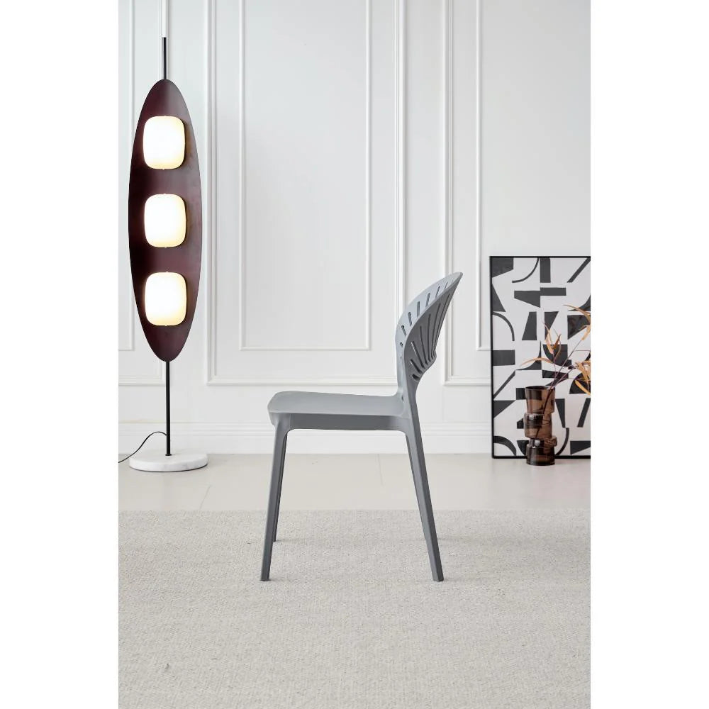 Silla Paraíso, Color Gris Oscuro, con Espaldar y Diseño Moderno
