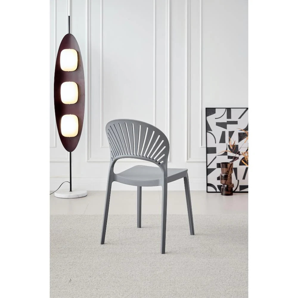 Silla Paraíso, Color Gris Oscuro, con Espaldar y Diseño Moderno