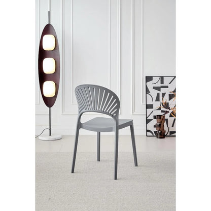 Silla Paraíso, Color Gris Oscuro, con Espaldar y Diseño Moderno