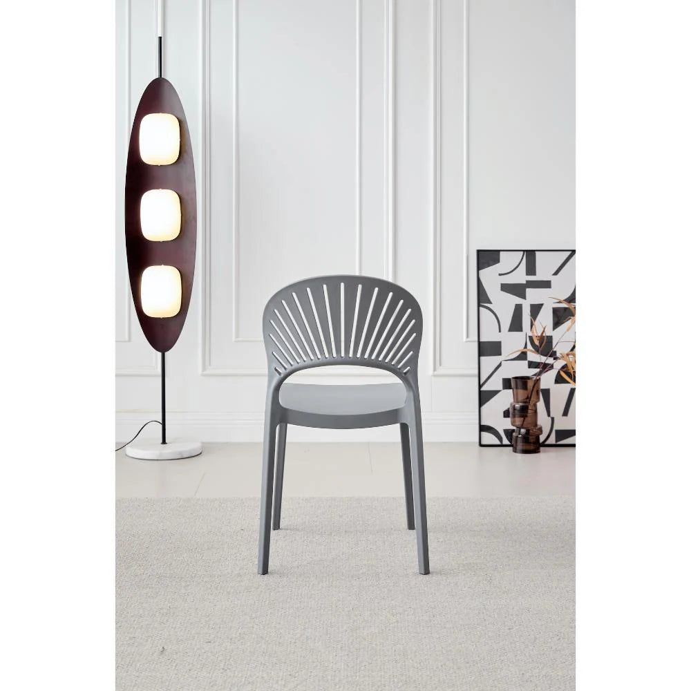 Silla Paraíso, Color Gris Oscuro, con Espaldar y Diseño Moderno