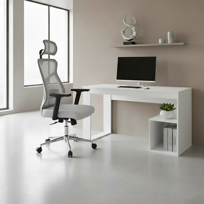 Silla de Escritorio Prime, Gris, Ergonómica con Altura Ajustable