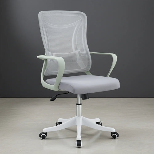 Silla de Escritorio Crown, Gris, Ergonómica con Altura Ajustable