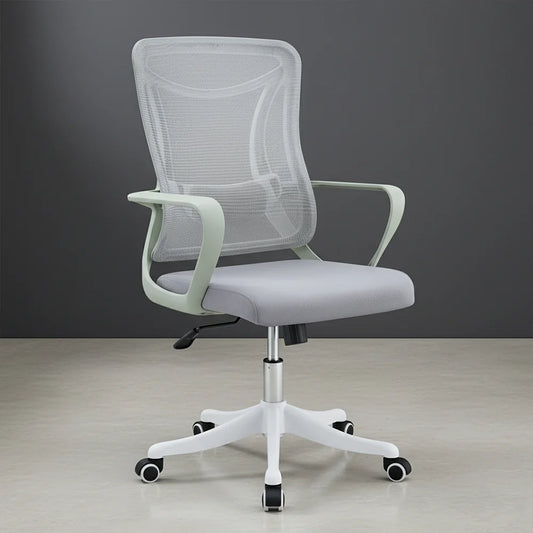 Silla de Escritorio Crown, Gris, Ergonómica con Altura Ajustable