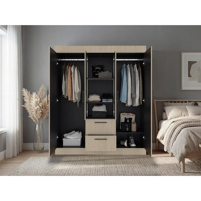 Closet Aura, Cartagena y Wengue, Con 4 Puertas y 2 Cajones