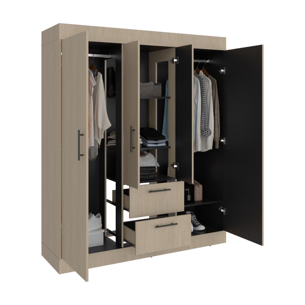 Closet Aura, Cartagena y Wengue, Con 4 Puertas y 2 Cajones
