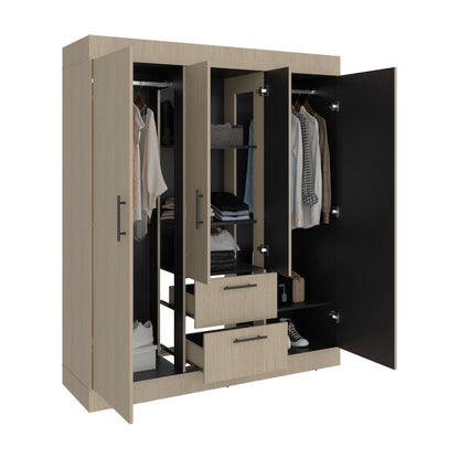 Closet Aura, Cartagena y Wengue, Con 4 Puertas y 2 Cajones