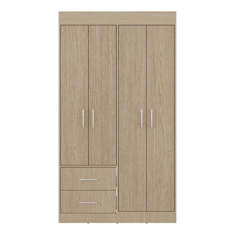 Closet Houston, Cartagena y Wengue , Con cuatro puertas batientes y dos cajones con amplio espacio de almacenamiento