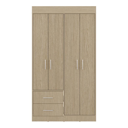 Closet Houston, Cartagena y Wengue , Con cuatro puertas batientes y dos cajones con amplio espacio de almacenamiento