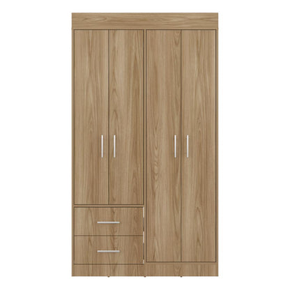 Closet Houston, Fresno Europeo y Wengue , Con Cuatro Puertas Batientes y Dos Cajones Con Amplio Espacio De Almacenamiento