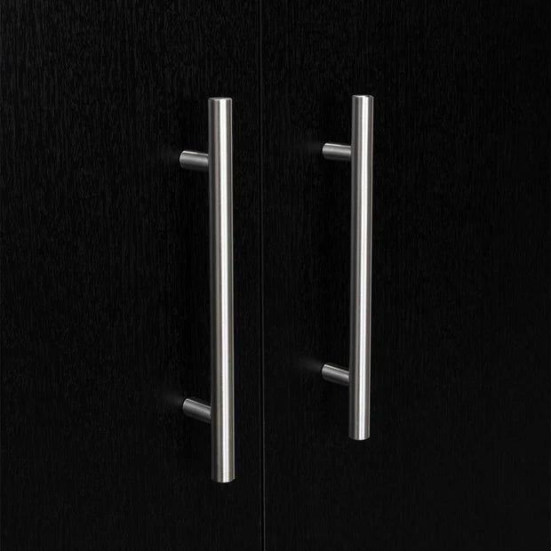 Closet Tera, Wengue y Negro, Dos Puertas Abatibles y Dos Tubos Cromados