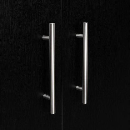 Closet Tera, Wengue y Negro, Dos Puertas Abatibles y Dos Tubos Cromados