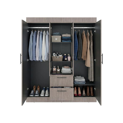 Closet Aura, Positano y Wengue, Con 4 Puertas y 2 Cajones