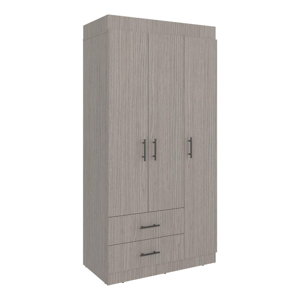 Closet Houston, Positano y Wengue, Con Tres Puertas Batientes y Dos Cajones Con Amplio Espacio De Almacenamiento