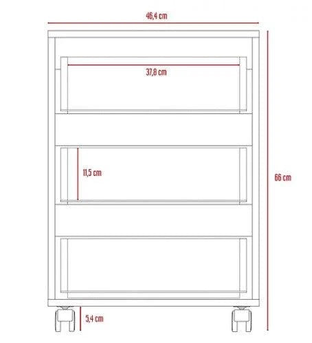 Archivador Kova, Wengue, con Tres Cajones