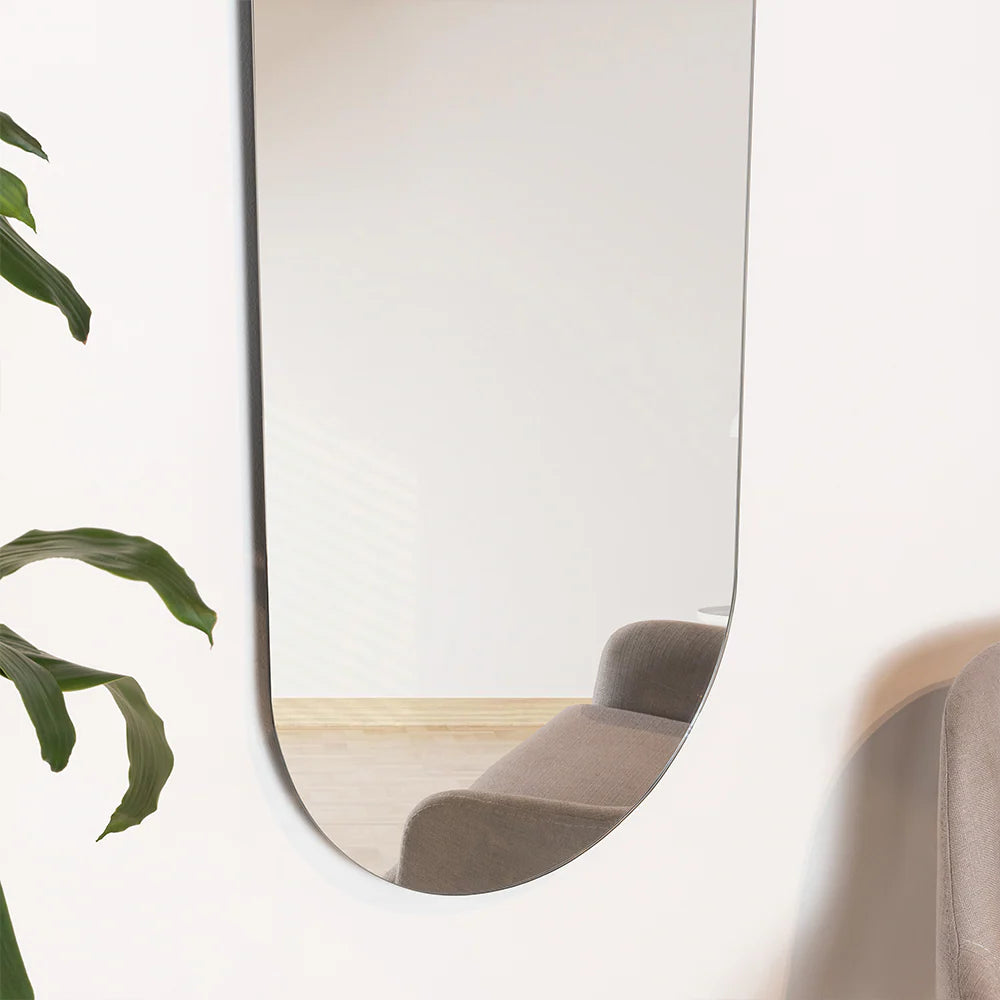 Espejo Curvo Lucera, Gris, Diseño Moderno