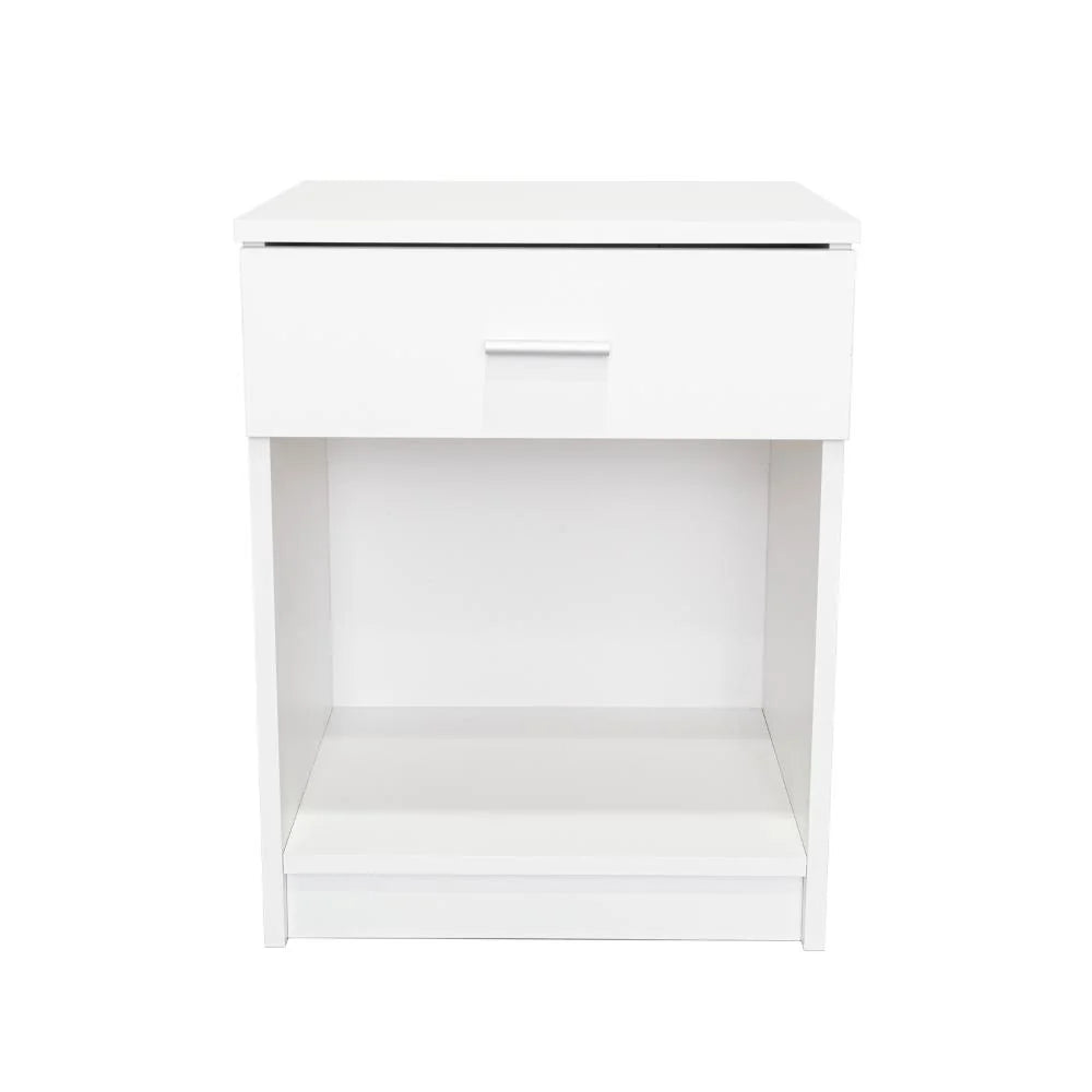 Mesa de Noche Bonaire, Blanco Vainilla, con un Cajón Multiuso