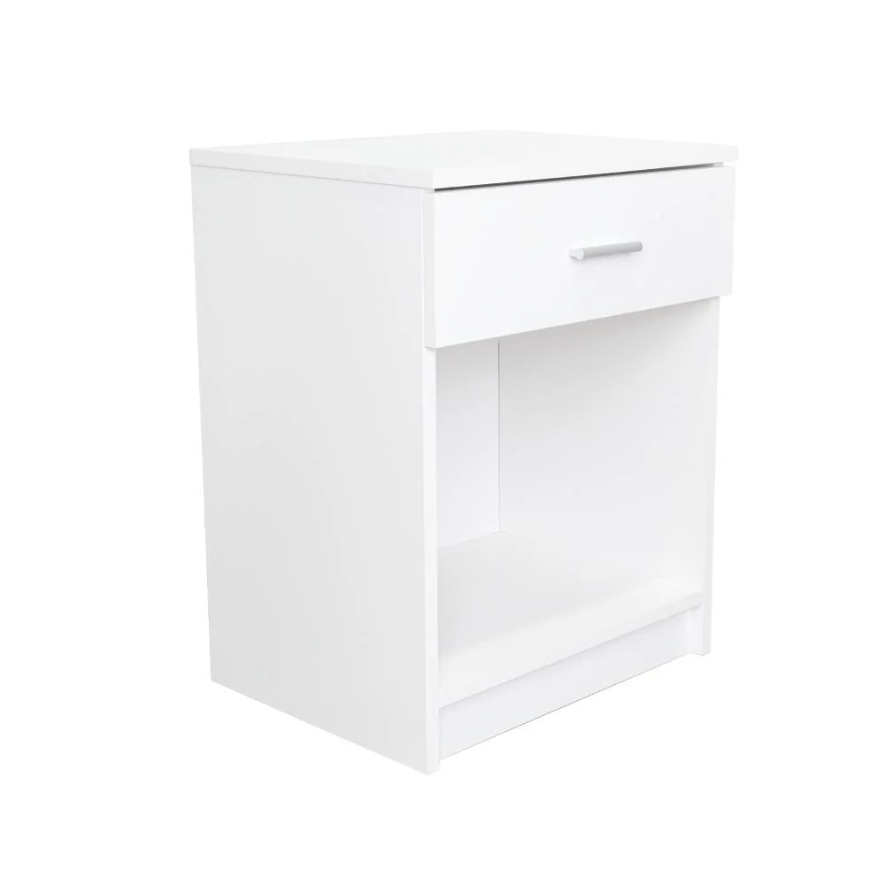 Mesa de Noche Bonaire, Blanco Vainilla, con un Cajón Multiuso