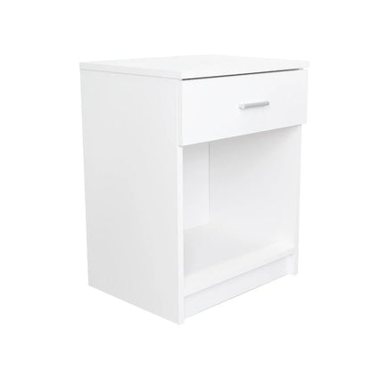 Mesa de Noche Bonaire, Blanco Vainilla, con un Cajón Multiuso
