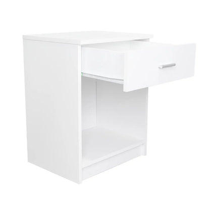 Mesa de Noche Bonaire, Blanco Vainilla, con un Cajón Multiuso