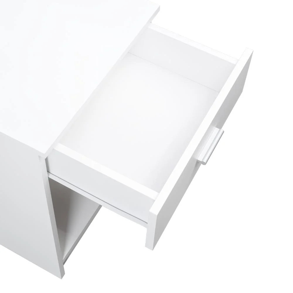 Mesa de Noche Bonaire, Blanco Vainilla, con un Cajón Multiuso