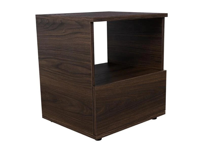 Mesa de Noche Camel, Caoba, con un Cajón Inferior Deslizable