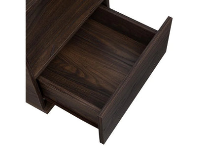 Mesa de Noche Camel, Caoba, con un Cajón Inferior Deslizable