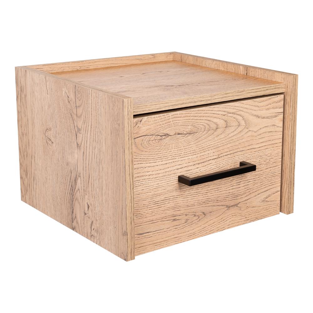 Mesa de Noche Flotante Boa, Macadamia, con Espacio para Colocar Objetos Decorativos ZF