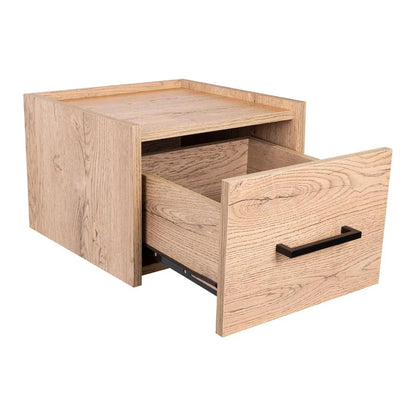 Mesa de Noche Flotante Boa, Macadamia, con Espacio para Colocar Objetos Decorativos ZF