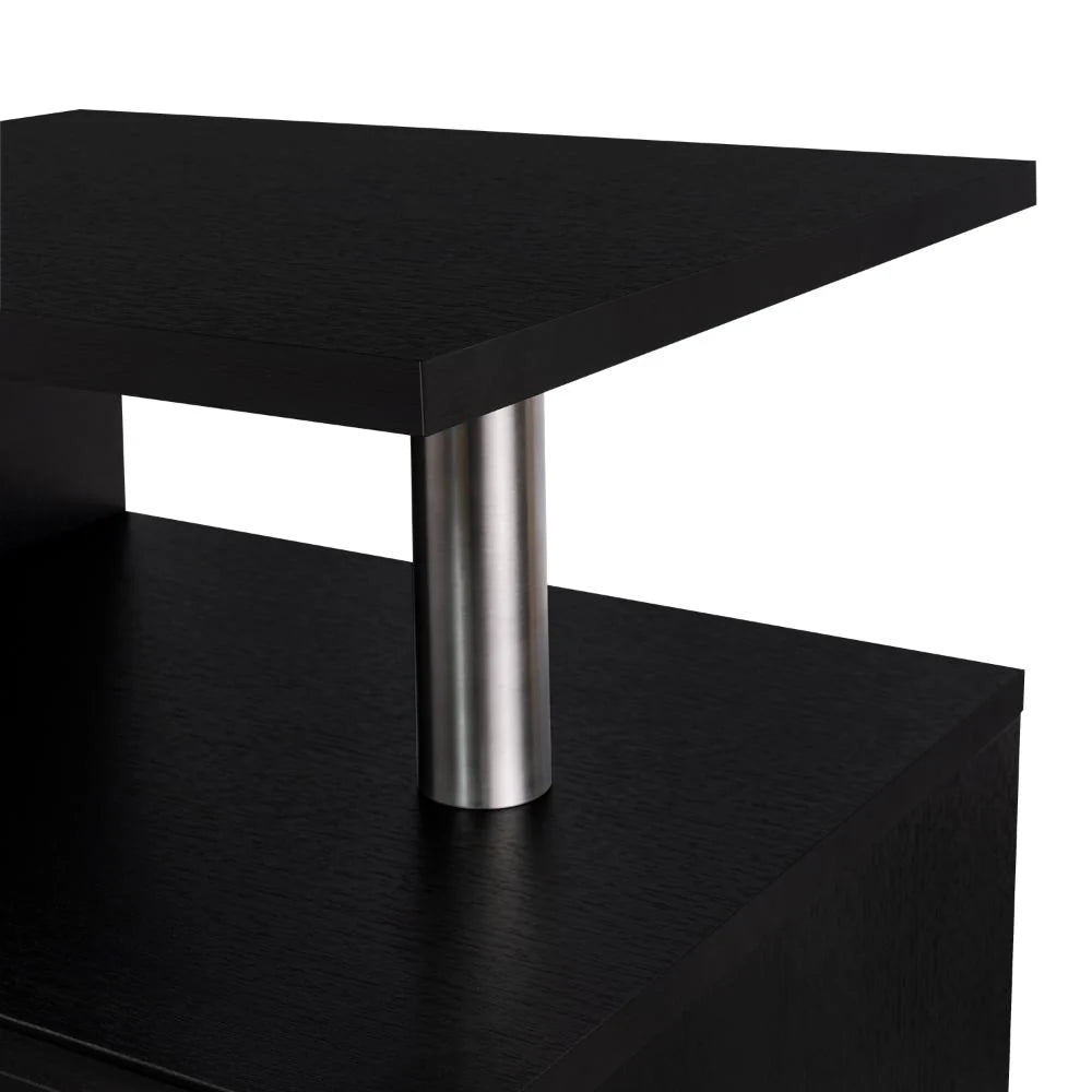 Mesa de Noche Alta Jena, Wengue, con Cajón para Guardar Objetos