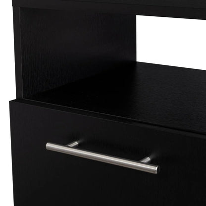 Mesa de Noche Alta Jena, Wengue, con Cajón para Guardar Objetos
