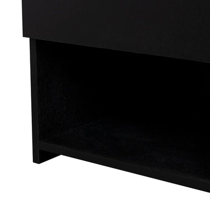Mesa de Noche Alta Jena, Wengue, con Cajón para Guardar Objetos