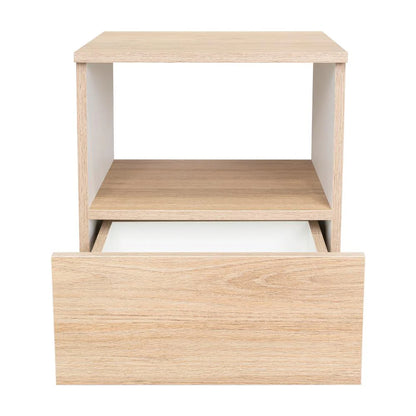 Mesa de Noche Camel, Rovere y Blanco