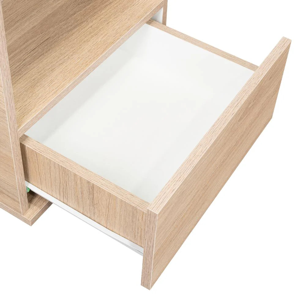 Mesa de Noche Camel, Rovere y Blanco