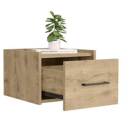 Mesa de Noche Flotante Boa, Macadamia, con Espacio para Colocar Objetos Decorativos