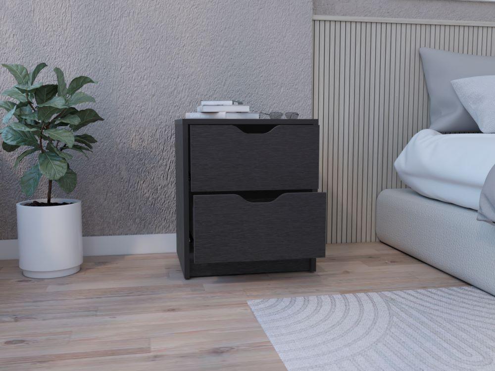 Mesa de Noche Brasilia,Wengue, con Diseño Práctico, Funcional y Moderno