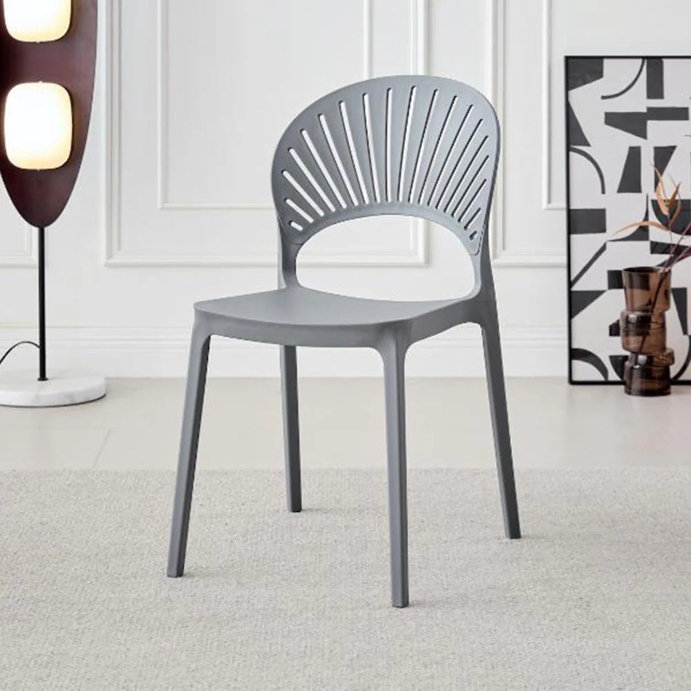Silla Paraíso, Color Gris Oscuro, con Espaldar y Diseño Moderno