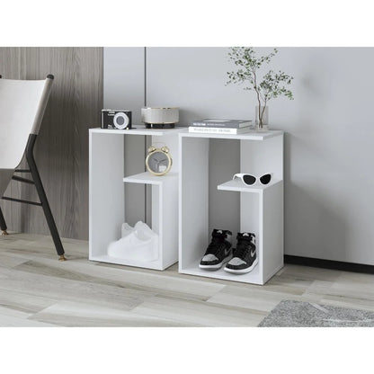 Mesa Auxiliar Evert, Blanco Duqueza con Diseño Moderno y Espacio para Ubicar Objetos
