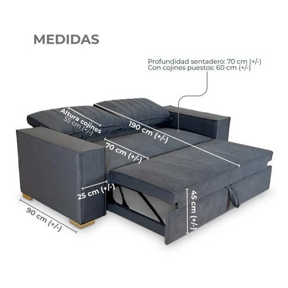 Sofá Cama Oslo Gris